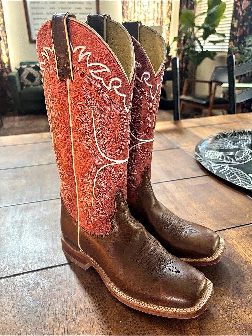 Justin CJ2821 Leather Western Cowboy Boots US 7 B